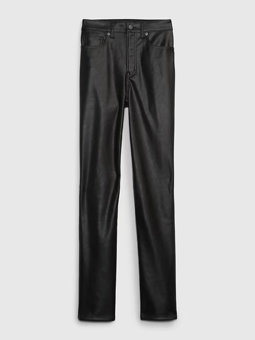 NWT Gap High Rise Vegan Leather Vintage Slim Pants - Black